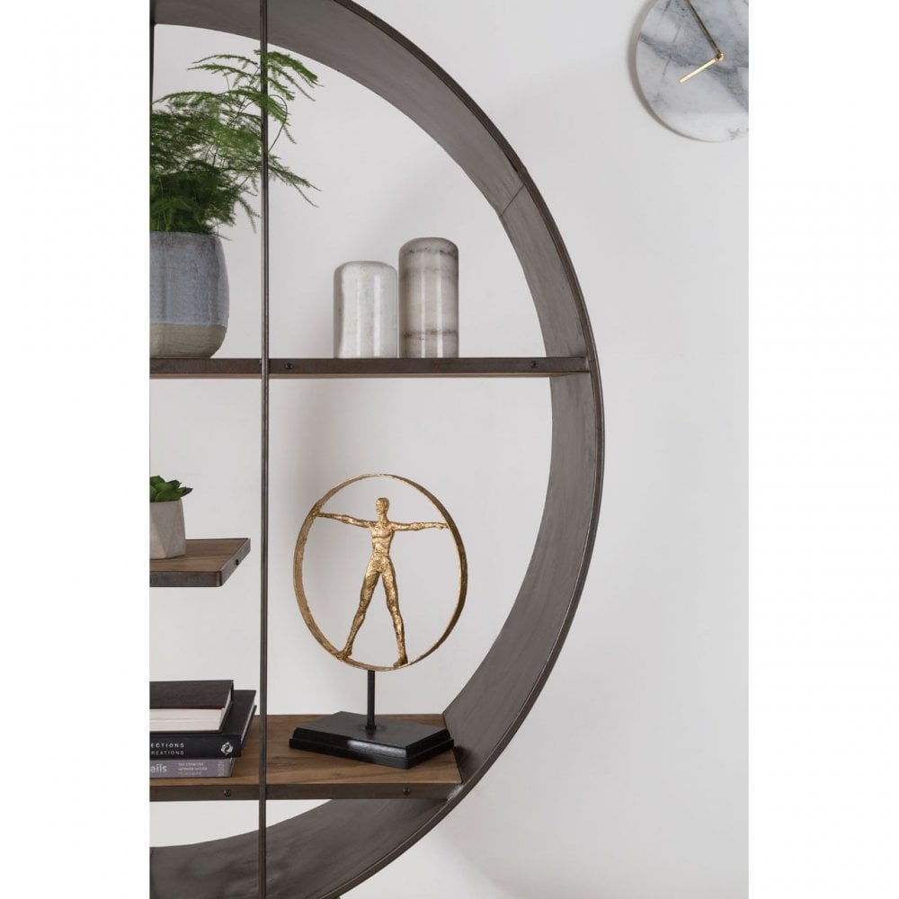 Unity Round Shelf Unit, Fir Wood, Black