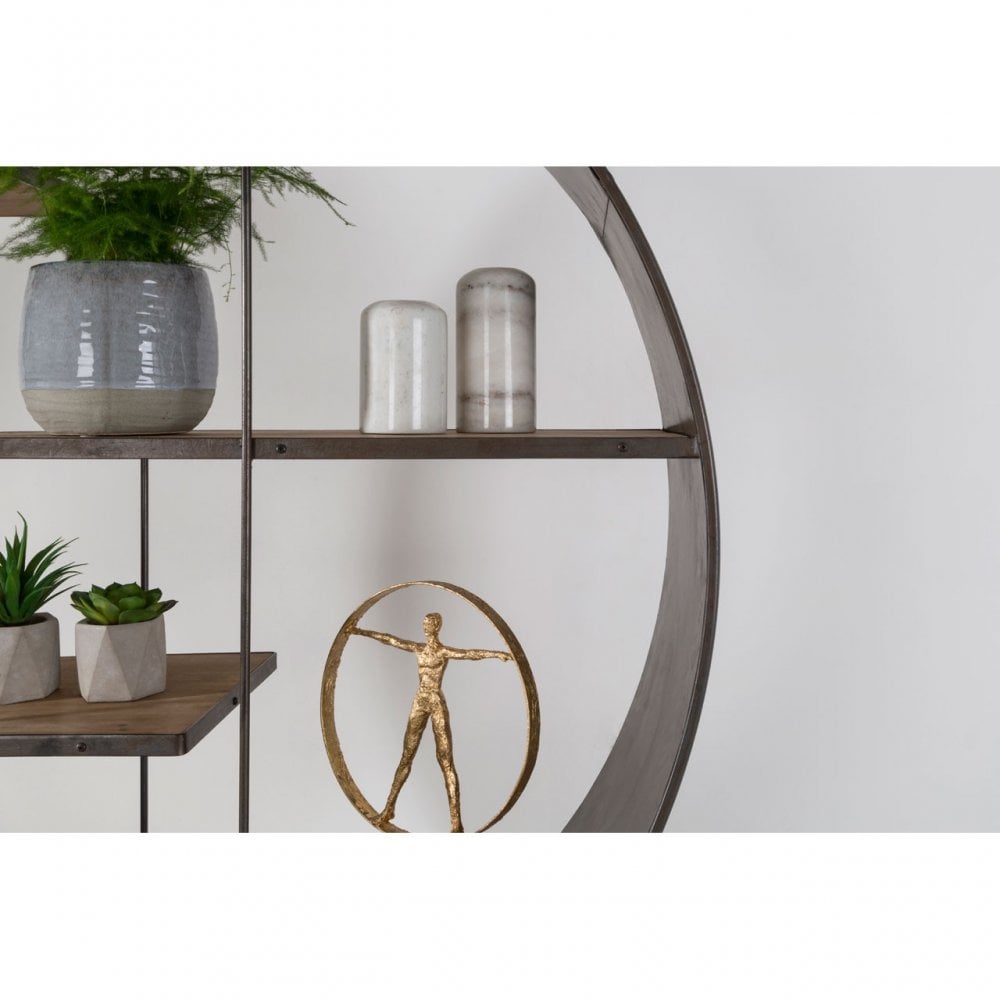 Unity Round Shelf Unit, Fir Wood, Black