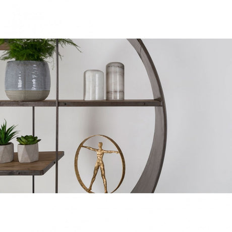 Unity Round Shelf Unit, Fir Wood, Black