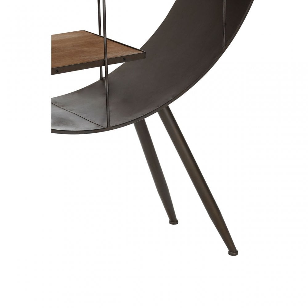 Unity Round Shelf Unit, Fir Wood, Black