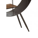 Unity Round Shelf Unit, Fir Wood, Black