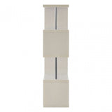 Contour 4 Tier White Gloss Shelf Unit, Wood, Stainless Steel, White