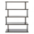 Contour 4 Tier Grey Gloss Shelf Unit, Wood, Stainless Steel, Grey