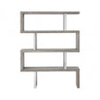 Grey Elm Wood 4 Tier Bookshelf, Stainless Steel, Elm Wood, Grey