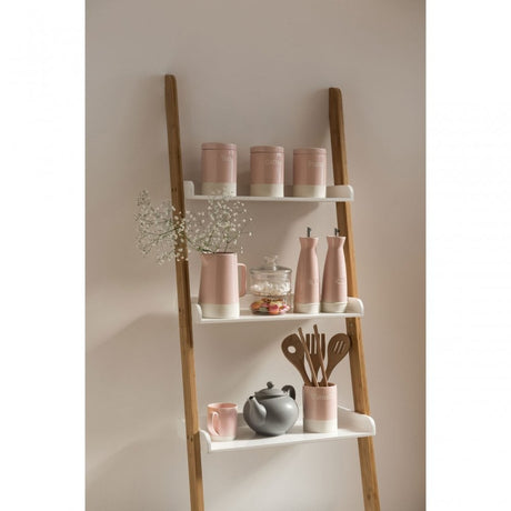 Nostra Shelf Ladder Unit, Bamboo, High Gloss, White