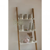 Nostra Shelf Ladder Unit, Bamboo, High Gloss, White