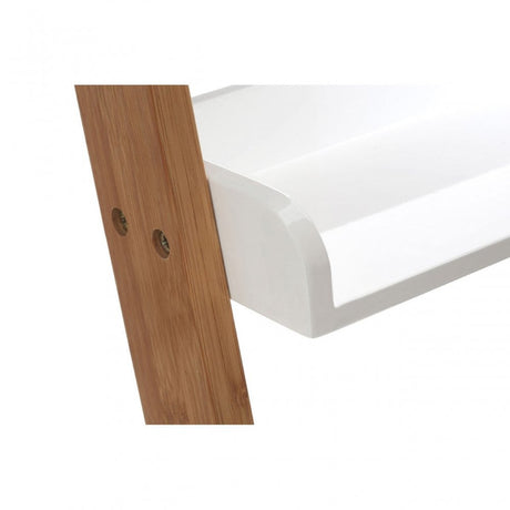 Nostra Shelf Ladder Unit, Bamboo, High Gloss, White