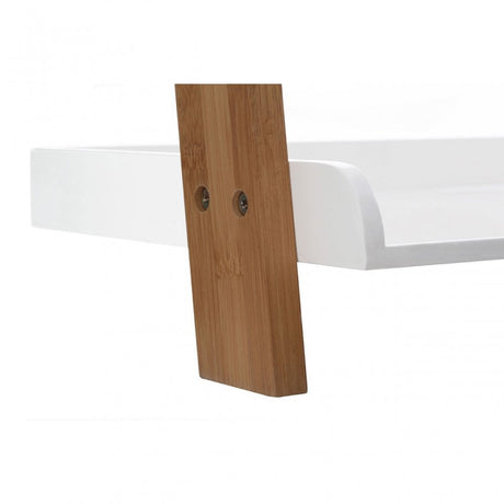 Nostra Shelf Ladder Unit, Bamboo, High Gloss, White