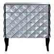 Soho Silver Finish Cabinet, Wood, Mirrored Glass, Wood, Silver