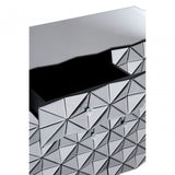 Soho Silver Finish Cabinet, Wood, Mirrored Glass, Wood, Silver