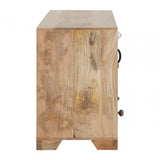 Marwar Low Sideboard, Leather, Mango Wood, Multi-Coloured