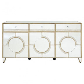 Knigh Cabinet, Wood, Mirrored Glass, Silver