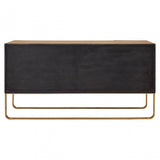 Modica Large Sideboard Storage Cabinet - Concrete, Oak Wood, Stainless Steel, Natural