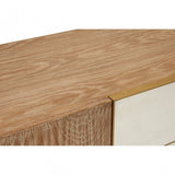 Modica Large Sideboard Storage Cabinet - Concrete, Oak Wood, Stainless Steel, Natural