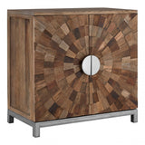 Midas Large 2 Door Cabinet, Elm Wood, Iron, Brown