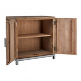 Midas Large 2 Door Cabinet, Elm Wood, Iron, Brown