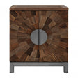 Midas Small 2 Door Cabinet, Elm Wood, Iron, Brown