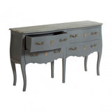 Charles 4 Drawer Double Chest, Bayur Wood, Oak Veneer, Grey