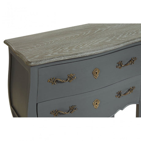 Charles 4 Drawer Double Chest, Bayur Wood, Oak Veneer, Grey