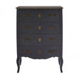 Charles 4 Drawer Dark Grey Chest, Bayur Wood, Oak Veneer, Grey