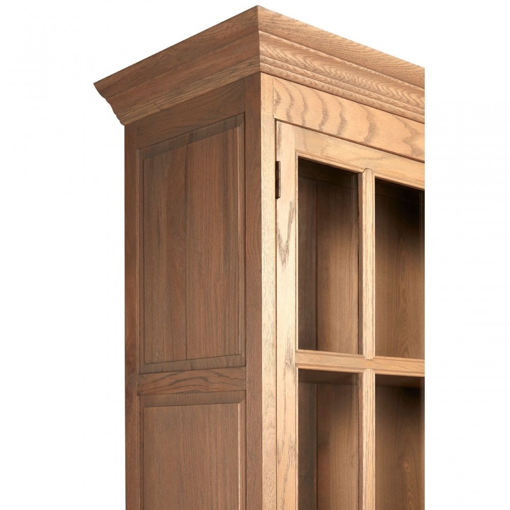 Brisbane 2 Drawers / 2 Doors Cabinet, Oak Wood, Glass, Brown