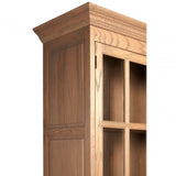 Brisbane 2 Drawers / 2 Doors Cabinet, Oak Wood, Glass, Brown