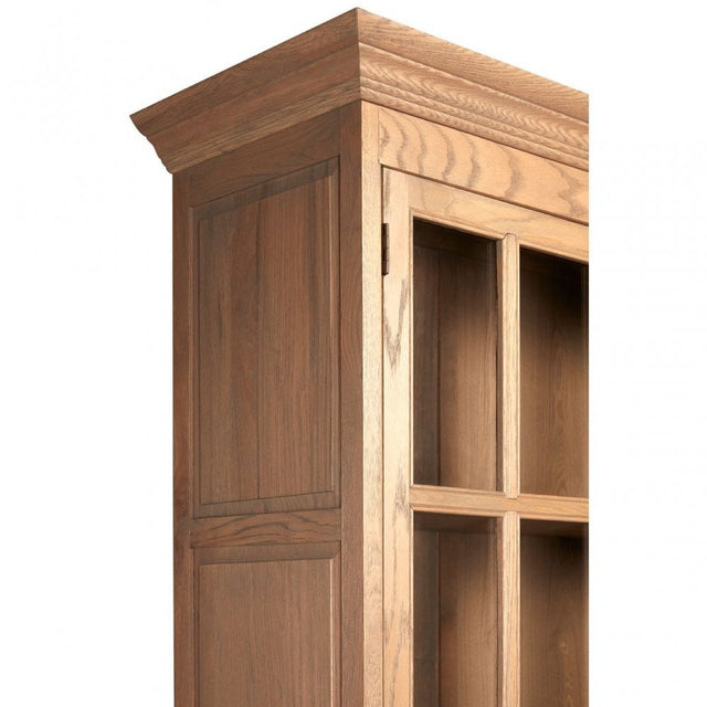 Brisbane 2 Drawers / 2 Doors Cabinet, Oak Wood, Glass, Brown