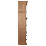 Brisbane 2 Drawers / 2 Doors Cabinet, Oak Wood, Glass, Brown