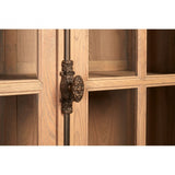 Brisbane 2 Drawers / 2 Doors Cabinet, Oak Wood, Glass, Brown