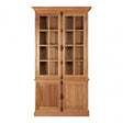Brisbane Cabinet with 3 Upper Shelves, Oak Wood, Glass, Brown