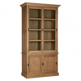 Brisbane Sliding Doors / Tempered Glass Cabinet, Oak Wood, Glass, Brown