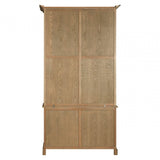 Brisbane Sliding Doors / Tempered Glass Cabinet, Oak Wood, Glass, Brown