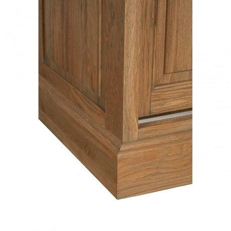 Brisbane Sliding Doors / Tempered Glass Cabinet, Oak Wood, Glass, Brown
