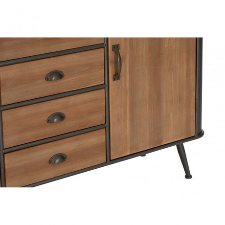 Unity 4 Drawer Cabinet, Fir Wood, Brown