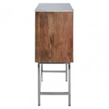 Vanor Geometric Design Cabinet, Iron, Marble, Wood, Natural