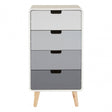 Danny 4 Drawer Cabinet, Wood, Pine Wood, White