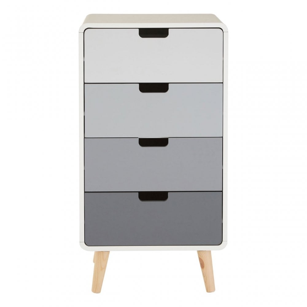 Danny 4 Drawer Cabinet, Wood, Pine Wood, White