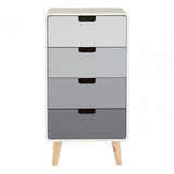 Danny 4 Drawer Cabinet, Wood, Pine Wood, White