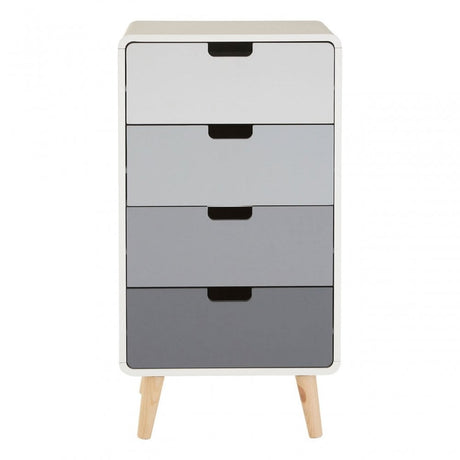 Danny 4 Drawer Cabinet, Wood, Pine Wood, White