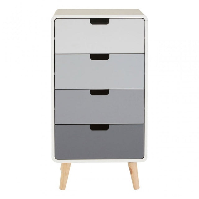 Danny 4 Drawer Cabinet, Wood, Pine Wood, White