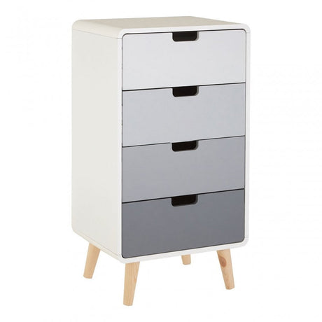 Danny 4 Drawer Cabinet, Wood, Pine Wood, White