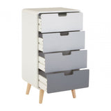 Danny 4 Drawer Cabinet, Wood, Pine Wood, White