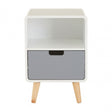 Danny 1 Drawer Cabinet, Wood, Pine Wood, White