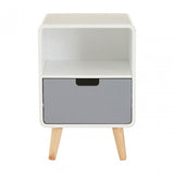 Danny 1 Drawer Cabinet, Wood, Pine Wood, White