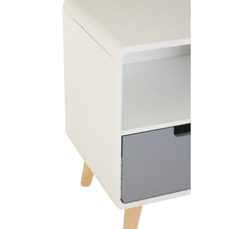 Danny 1 Drawer Cabinet, Wood, Pine Wood, White