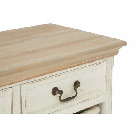 Hendra Cabinet with 6 Willow Baskets, Cotton, Paulownia Wood, Willow, Fir Wood Veneer, White