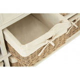 Hendra Cabinet with 6 Willow Baskets, Cotton, Paulownia Wood, Willow, Fir Wood Veneer, White