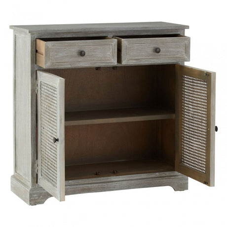 Legacy Door / 2 Drawer Slate Grey Cabinet, Wood, Pine Wood, Grey