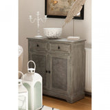 Legacy Door / 2 Drawer Slate Grey Cabinet, Wood, Pine Wood, Grey