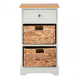 Zloop Grey Cabinet, Paulownia Wood, Water Hyacinth, Grey